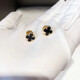 【二手99新】梵克雅寶耳釘 VCA四葉草耳環(huán)女 白貝母 黑瑪瑙 紅玉髓 18K金幸運草耳飾 飾品 小號黑花款 99新單品