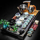 瓷牌茗茶具（cipaiming teaset） 功夫茶具套裝整套家用流水茶盤(pán)陶瓷茶壺茶杯茶具會(huì )客茶臺 哥窯竹韻茶具套裝+4合1流水茶盤(pán)