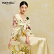 萬(wàn)事利真絲絲巾禮盒桑蠶絲女長(cháng)巾絲綢披肩外搭2025年夏季新款-落英繽紛