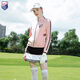 ZG-6高爾夫女裝球衣服套裝女士球服秋冬立領(lǐng)夾克粉色外套黑褲裙 粉色外套 M