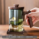 塔馳密司高端玻璃茶杯茶水分離過(guò)濾水杯辦公室男女帶蓋泡茶杯子 仙鶴水杯+防燙杯墊 400-500ml