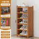 竹藝佳鞋架子簡(jiǎn)易門(mén)口放室內家用宿舍竹收納小窄入新款實(shí)木鞋柜多層置物 歐式6-50茶色