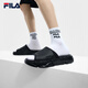 FILA 斐樂官方拖鞋男鞋F(xiàn)ERN復古拖鞋2024夏新款蕨草拖鞋外出沙灘鞋 黑-BK 43