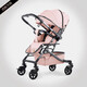 flykids四輪萬(wàn)向嬰兒推車(chē)可坐可躺減震一鍵折疊高景觀(guān)嬰兒車(chē)雙向可上飛機 四輪萬(wàn)向淡雅粉