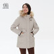 KOLON SPORT可隆女士露營(yíng)羽絨衣防水透濕羽絨服戶(hù)外連帽防風(fēng)外套 淺灰色LG XS