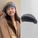 Pearl Diary馬海毛針織貝雷帽女秋冬畫家帽2025新款大頭圍顯臉小灰色毛線帽子 灰色