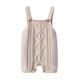 Auro Mesa春秋新款ins嬰兒針織背帶褲菱格全棉毛線(xiàn)背帶連體衣寶寶爬服 卡其色 73cm/6-9M
