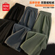 名創(chuàng)優(yōu)品（MINISO）加厚搖粒絨褲子男秋冬季雙面抓絨長(zhǎng)褲青少年直筒寬松運(yùn)動(dòng)休閑褲潮 棕櫚綠 M 170(體重100-120斤)