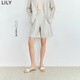 LILY夏新款女裝莫代爾舒適含醋酸都市通勤直筒休閑西裝短褲女 702淺米咖 XL