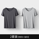CALOWE KOLEVN男士短袖T恤男春夏季打底衣內(nèi)搭打底衫莫代爾打底內(nèi)衣男上衣睡衣 鐵灰+淺灰(2件裝) XL 推薦體重140-160斤