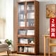 木馬人書架落地置物架書柜家用儲(chǔ)物柜客廳簡(jiǎn)易臥室靠墻一體展示柜雜物柜 【2米加高】茶色六層80長(zhǎng)