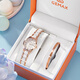 格瑪仕（gemax）女士手表前十名品牌女生手表高檔女表星期日歷小表盤小眾名牌腕表 玫金色雙日歷（手表+手鐲+禮盒）