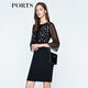 PORTS寶姿 新品 女裝優(yōu)雅喇叭袖收腰連衣裙LN8D187KWB008 黑色 S (4)