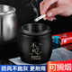 云穗不銹鋼煙灰缸家用客廳書(shū)房大號(hào)防飛灰辦公室酒店創(chuàng)意防摔漏斗煙缸 不忘初心【黑色】可擱煙