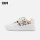 Semir板鞋女款夏季個(gè)性女生設計感平底鞋子潮流中國風(fēng)老虎小白鞋