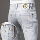 牧植歐貨潮牌高檔時(shí)尚簡(jiǎn)約牛仔褲男士男款潮流修身小腳商務(wù)男士彈力褲 淺灰色 221 29