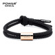 power ionics潮牌硅膠手鏈男女轉運珠情侶刻字手繩學(xué)生禮物手環(huán)手鐲 黑色/玫瑰金配飾