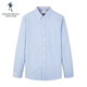 與狼共舞【100%棉】輕商務(wù)休閑男士長(cháng)袖襯衫輕正裝 103灰藍 165 