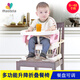 美斯特倫嬰兒便攜式可升降折疊多功能餐椅寶寶嬰幼兒學(xué)座椅小孩調(diào)檔餐桌椅 粉紅色07112