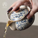 尚言坊汝窯手抓壺蓋碗單個(gè)大號(hào)茶杯不燙手高檔陶瓷功夫茶具泡茶碗一人用