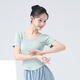 Nobana現(xiàn)代舞蹈服練功服女上衣夏季新款日常形體訓練成人修身打底衫服裝 豆綠-短袖 M