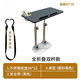 車(chē)載小飯桌汽車(chē)上用折疊電腦桌兒童學(xué)習寫(xiě)字寫(xiě)作業(yè)升降書(shū)桌小餐桌 雙桿+安全帶+茶杯托+不銹鋼底盤(pán)（磨砂黑）