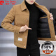 皮爾卡丹（pierre cardin）冬季加厚羽絨服外套男潮流翻領(lǐng)呢子夾克高級感冬裝上衣服男 KSJ823黃色 XL 【125-140斤】