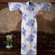 一城風(fēng)絮水蘊(yùn)江南丨原創(chuàng)設(shè)計夏款丨真絲雙縐印花復(fù)古民國風(fēng)倒大袖一片式旗 藍(lán)色印花真絲雙縐 L