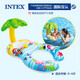 INTEX寶寶親子游泳圈坐圈遮陽(yáng)戲水兒童母子溫泉嬰幼兒座圈0-4歲浮圈 母子遮陽(yáng)坐圈(適合0~4歲) 送腳泵
