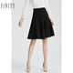 菲妮迪半身裙春季黑色簡(jiǎn)約氣質(zhì)純色休閑百搭A字半裙女 黑色 XL