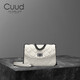 Cuud生日禮物送女友白色包包女流行牛皮小香風(fēng)菱格鏈條包斜挎包女士包 米白色【送禮品袋】