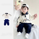 G. DUCKKIDS嬰兒套裝秋季男寶寶1--3歲分體衣幼兒春秋季翻領(lǐng)小熊衛(wèi)衣兩件套潮 米套裝 90 cm