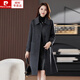 皮爾卡丹（pierre cardin）雙面羊絨大衣女中長(cháng)款2024冬季新款韓版娃娃領(lǐng)100羊毛呢外套 灰色 XL