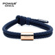 power ionics潮牌硅膠手鏈男女轉運珠情侶刻字手繩學(xué)生禮物手環(huán)手鐲 深藍/玫瑰金配飾