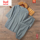 貓人（MiiOW）睡衣男士中國風(fēng)亞麻短袖夏季棉麻復古禪服漢服兩件套家居服套裝 灰綠色 180