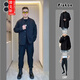 胖哥M-5XL肥佬230斤【套裝】青梔潮男胖子大碼秋季小西裝男冷月服飾顯瘦休閑西服外套加肥超大碼 黑色套裝【外套+內(nèi)搭+褲子】 4XL