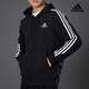 adidas阿迪達斯外套男士春季新款跑步訓(xùn)練運動服防風(fēng)透針織連帽風(fēng)衣夾克 GK9032刺繡logo 2XL