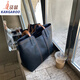 袋鼠（KANGAROO）韓版2025新款時(shí)尚大氣簡(jiǎn)約托特包復古大容量單肩手提通勤大包包女 黑色