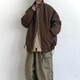 POUM日系復古立領(lǐng)棉衣男女簡(jiǎn)約寬松面包服2025中性風(fēng)工裝棉服外套 WYRJ-J259咖色 XL