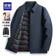 羅蒙短款翻領(lǐng)可拆卸內膽鵝絨羽絨服男士冬季中老年爸爸裝加厚保暖外套 藏青色 【可拆卸內膽】 M 170(建議100-120斤)