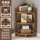 WAWJ廚房轉角置物架子實(shí)木多層創(chuàng  )意靠墻拐角三角架子置物收納櫥柜家用 茶色 三層