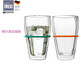肖特圣維莎（SCHOTT ZWIESEL）德國進(jìn)口隔熱雙層玻璃杯熱水杯 安全材質(zhì)無(wú)鉛玻璃果汁杯西芹汁杯 x（原裝禮盒配6色環(huán)） 544ml 2只