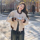 GOCHIEI棒球服外套女春秋季新款美式街頭小個(gè)子短款百搭休閑撞色拉鏈夾克 WW249-杏色-高品質(zhì) XL 115-135斤