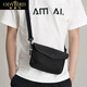歐迪鳥(niǎo)（ODYBIRD）品牌帆布單肩包男潮流輕便防水尼龍吸扣時(shí)尚休閑斜挎包男士背包 黑色 小包 23*6*14cm