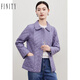 菲妮迪（FINITY）品牌棉衣棉服秋季簡(jiǎn)約紫色保暖輕薄通勤外套 紫色 L