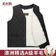 冬季羊毛馬甲男中老年人皮毛一體爸爸背心保暖馬夾加絨加厚棉坎肩 無(wú)襯黑色棉格（羊毛內膽可拆卸） 2XL（推薦125斤-145斤）