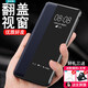 Suoaige 蘋(píng)果13mini手機(jī)殼iphone13pro/max保護(hù)套全包5G男女玻璃鏡面翻蓋式皮套防摔 蘋(píng)果13-翻蓋皮套-藍(lán)色