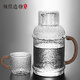 極簡(jiǎn)造物復古冷水壺錘紋玻璃涼白開(kāi)水壺大容量暖水瓶帶把家用泡茶壺涼水杯 冷水壺+2只水杯 2.2L 1只