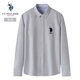U.S. POLO ASSN.保羅襯衫男秋季長(cháng)袖襯衣商務(wù)休閑時(shí)尚百搭純色上衣男裝 灰色 XL 175/96A
