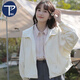 PMOG2025新款薄款外套女小個(gè)子女百搭夏季薄款休閑風(fēng)運動(dòng)校園風(fēng)上衣女 白色 收藏優(yōu)先發(fā)貨 L